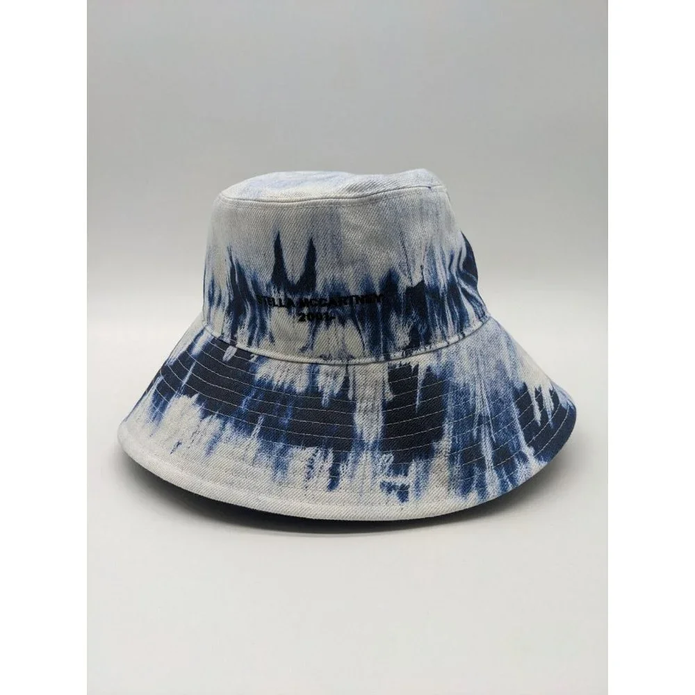 STELLA MCCARTNEY tie dye cotton women's bucket hat  - Navy/White - Size 57
